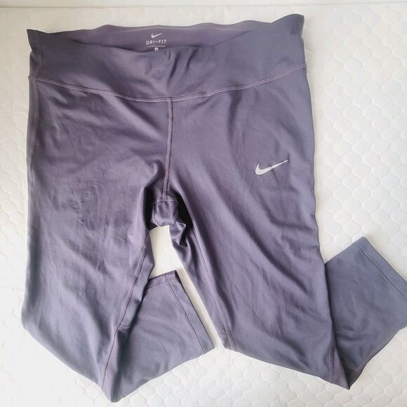 Nike Dri-Fit Women's Running Crop Tights Purple Stretch Plus Size 1X - Picture 2 of 15